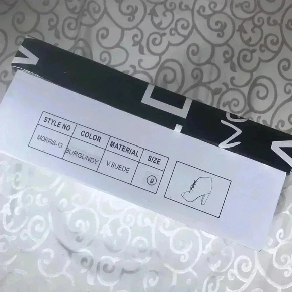 NIB!Wild Diva-Burgundy lace up heels peekaboo boots/Sandals Size 9 - Picture 8 of 9